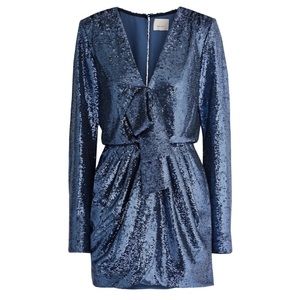 Cinq a sept skylar onyx blue sequin dress navy blue new year dress